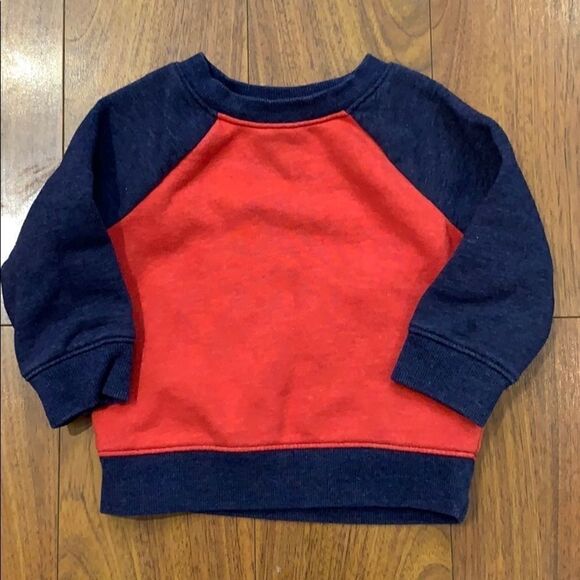 Cat & Jack Navy & Red Sweatshirt 12 Months - Picture 1 of 3